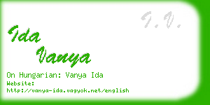 ida vanya business card